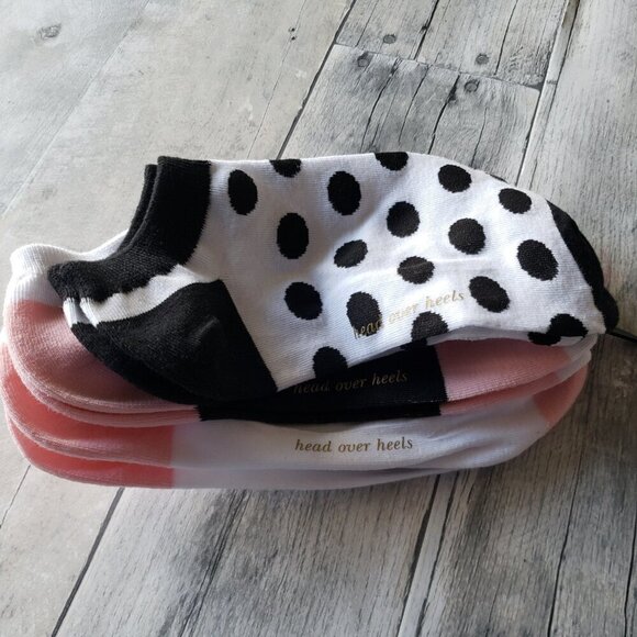 NWT - 6 Pair of Kate Spade Butterfly and Polka Dot No Show Socks - One Size - Picture 5 of 5